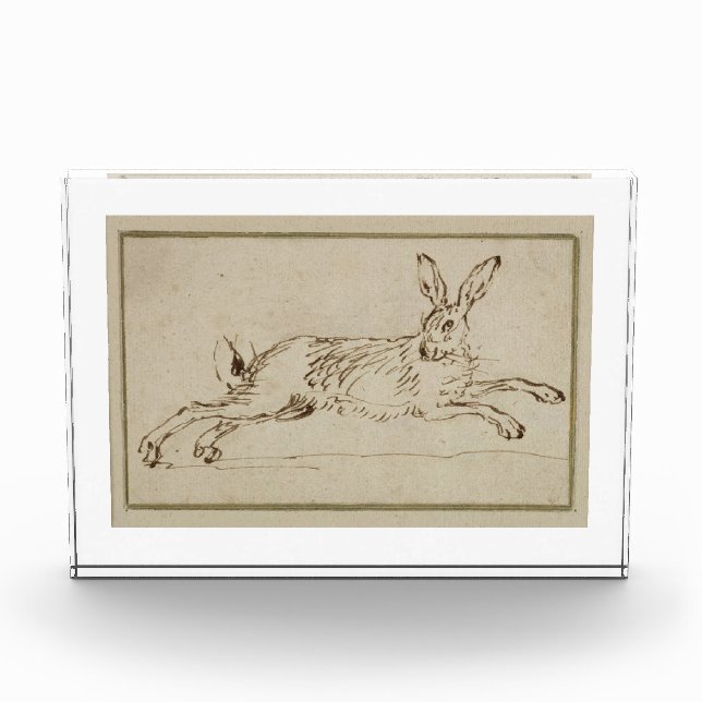 A Hare Running, With Ears Pricked Photo Block (Front)