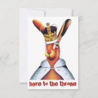A hare wearing a royal crown (hare to the throne)
