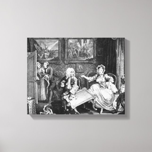 A Harlot's Progress, plate II, Quarrels Canvas Print (Front)