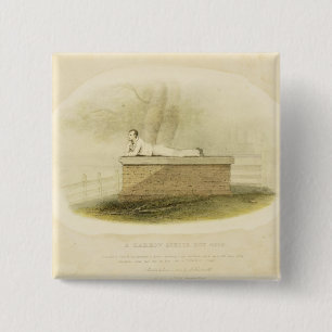 A Harrow School Boy (1805) - Lord Byron (1788-1824 2 Inch Square Button