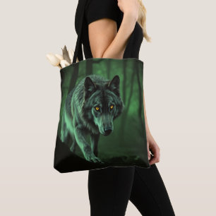 A Haunting Gaze Of A Night Wolf Tote Bag