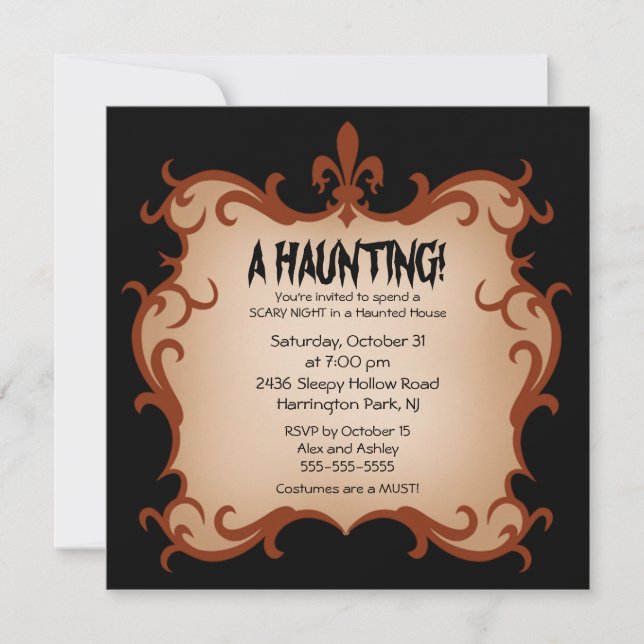 A Haunting Halloween Party Invitation (Front)