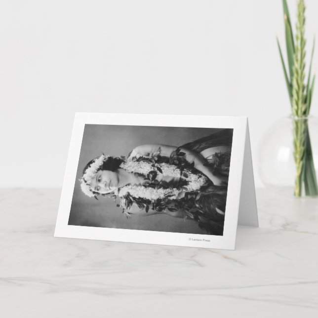 A Hawaiian Hula Dancer PhotographHawaii Card (Front)