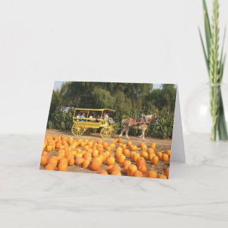 A hayride at the pumpkin patch holiday card