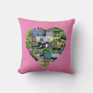 A heart for animals  -  in pink throw pillow