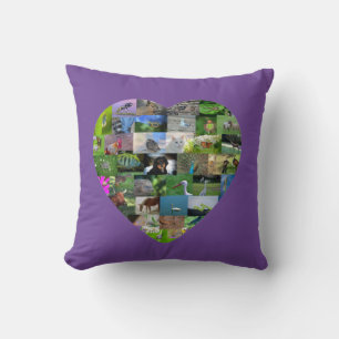 A heart for animals  -  in purple throw pillow
