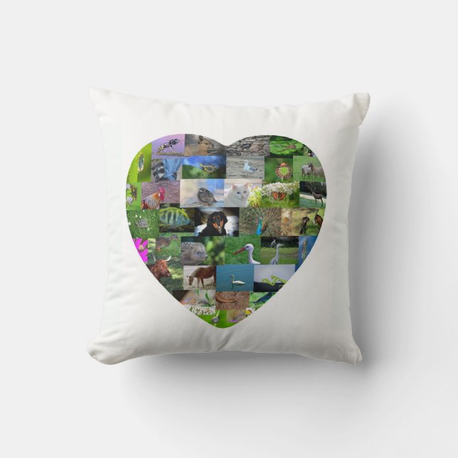 A heart for animals throw pillow (Front)