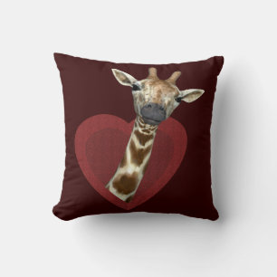 A Heart For Giraffes Throw Pillow