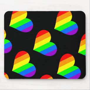 A heart in rainbow colours mouse pad