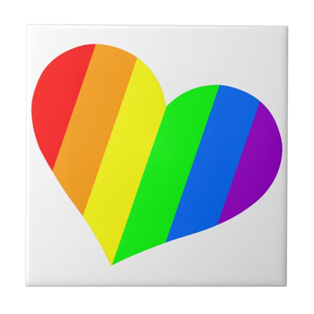 A heart in rainbow colours tile (Front)