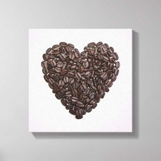 A heart made of coffee beans canvas print (Front)