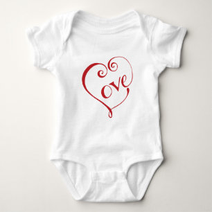 A Heart made of Love in Red Baby Bodysuit