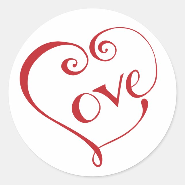 A Heart made of Love in Red Classic Round Sticker (Front)