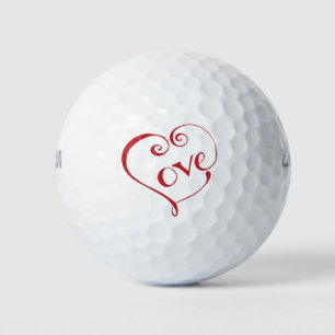 A Heart made of Love in Red Golf Balls