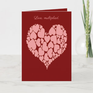 A Heart Of Hearts Romantic Design Monotone Pink Card