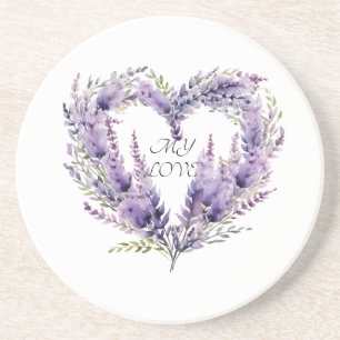 A Heart of Lavender. Floral Purple Pattern Coaster