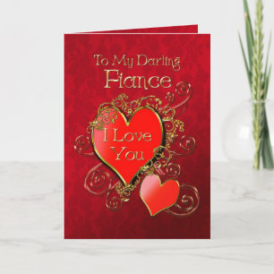 A heart to give to show your love for your fiance holiday card