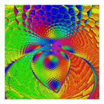 a heart with a psychedelic and colorful style