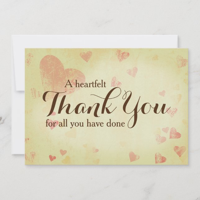 A Heartfelt Thank You Card 5" x 7", Customizable (Front)