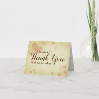 A Heartfelt Thank You Note Card, Customizable Card