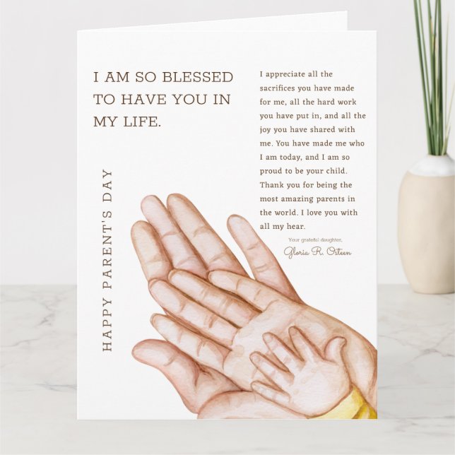 A Heartfelt Thank You to My Parents Card (Front)