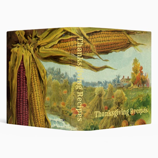 A Hearty Thanksgiving; Indian Corn and Haystacks Binder (Background)