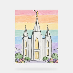 A Heavenly Place of Peace Beautiful LDS Temple U Acrylic Sign