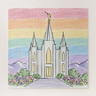A Heavenly Place of Peace   Beautiful LDS Temple U Jigsaw Puzzle