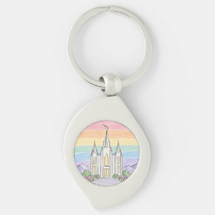 A Heavenly Place of Peace Beautiful LDS Temple U Keychain