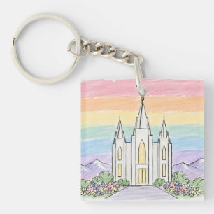 A Heavenly Place of Peace Beautiful LDS Temple U Keychain