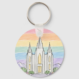 A Heavenly Place of Peace Beautiful LDS Temple U Keychain