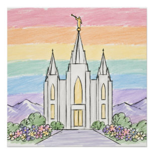 A Heavenly Place of Peace   Beautiful LDS Temple U Poster