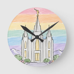 A Heavenly Place of Peace Beautiful LDS Temple U Round Clock