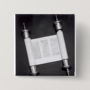 A Hebrew Scroll 2 Inch Square Button
