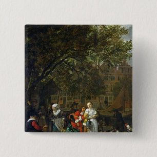 A Herb Market in Amsterdam 2 Inch Square Button