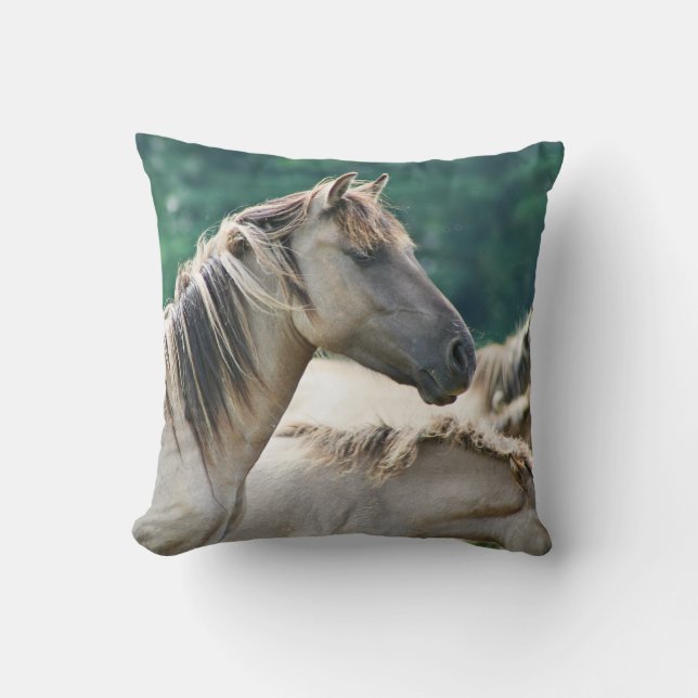 A herd of Brumby Horses from Australia Throw Pillow (Front)
