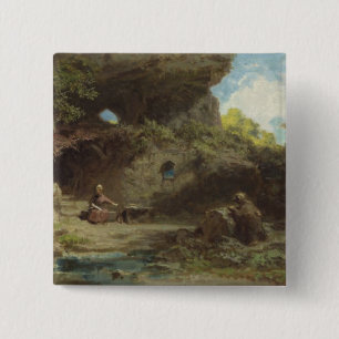 A Hermit in the Mountains 2 Inch Square Button