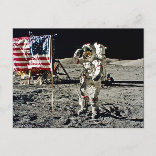 A Hero's Salute From Apollo 17 Postcard (Front)