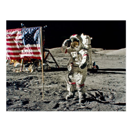 A Hero's Salute From Apollo 17 Postcard