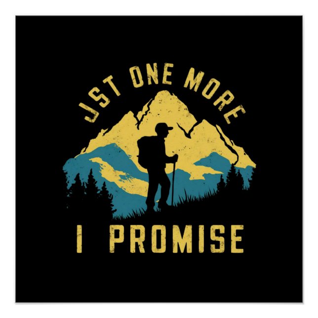 a hiker agains mountains poster (Front)