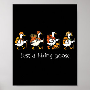 A hiking goose cute goose outdoor nature hiker poster
