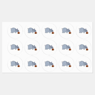 A Hippo with a Pumpkin Bag