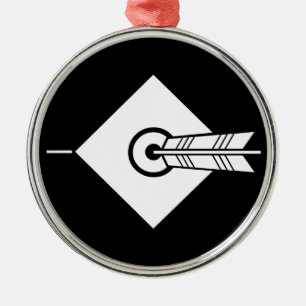 a hit arrow metal ornament