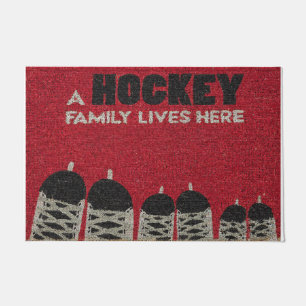 A Hockey Family Lives Here Doormat