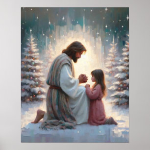 A Holiday Prayer, Christian Art, Jesus Praying Poster