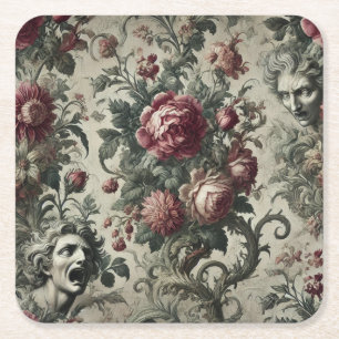 🌹 A Hollow Inheritance – Gothic Victorian Square Paper Coaster