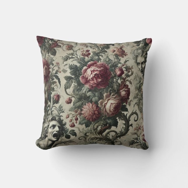 🌹 A Hollow Inheritance – Gothic Victorian Throw Pillow (Front)