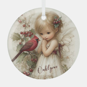 A Holly-Touched Moment of Magic Glass Ornament