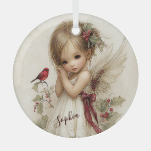 A Holly-Touched Moment of Magic Glass Ornament