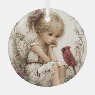 A Holly-Touched Moment of Magic Glass Ornament